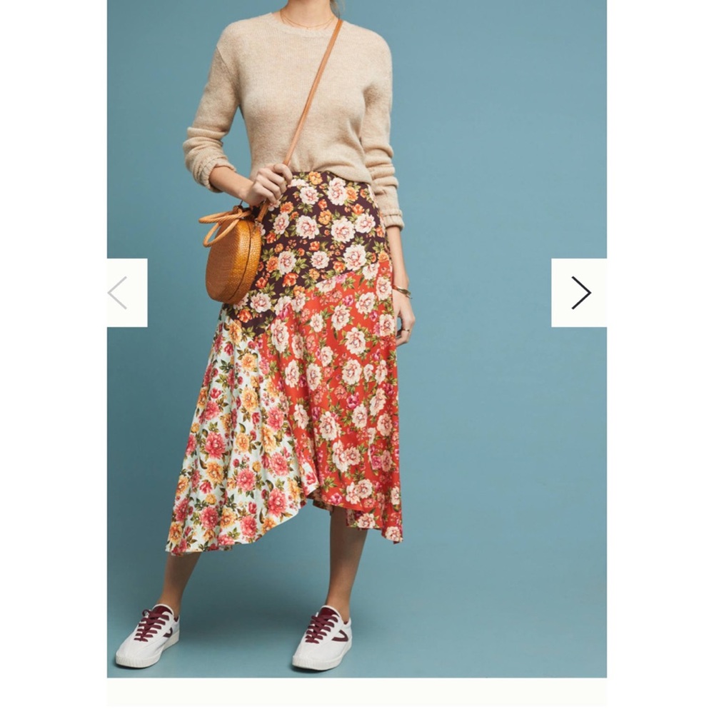 Anthropologie Farm Rio Patchwork Floral skirt